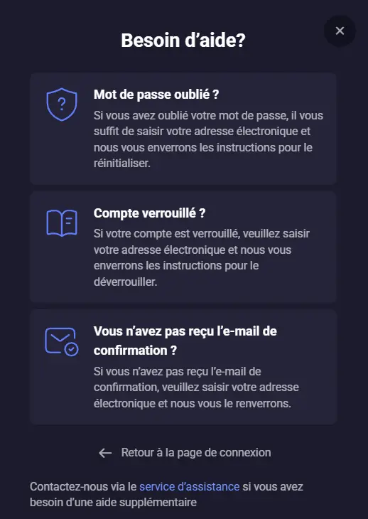 Problèmes d'accès au compte du casino Spinaru