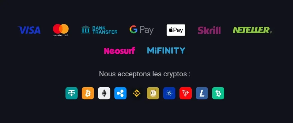 Méthodes de paiement Spinaura