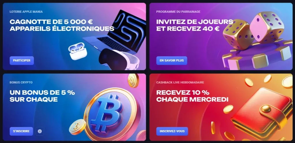Quatre récompenses du casino Spinaura