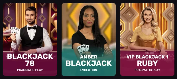 Options de Blackjack en direct au casino Spin Aura