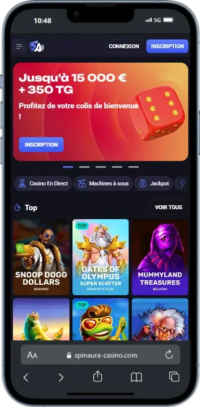 Application Spinaura Casino pour iOS